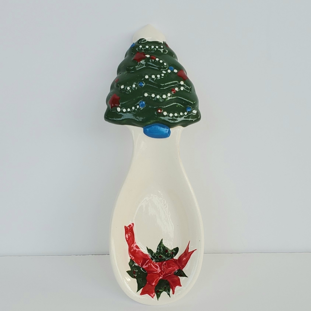 Hanging Christmas tree spoon rest Loomco 1994